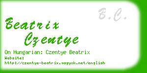 beatrix czentye business card